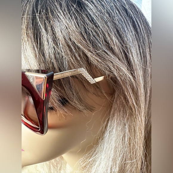 Fendi Red and Brown Sunglasses - Picture 11 of 12